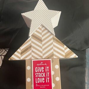 Hallmark Gold and White Multipurpose Gift Boxes, 3 boxes, NWT